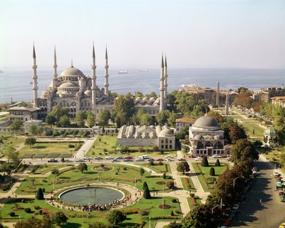 View of the Blue Mosque built 1609-16 by Mehmet Aga